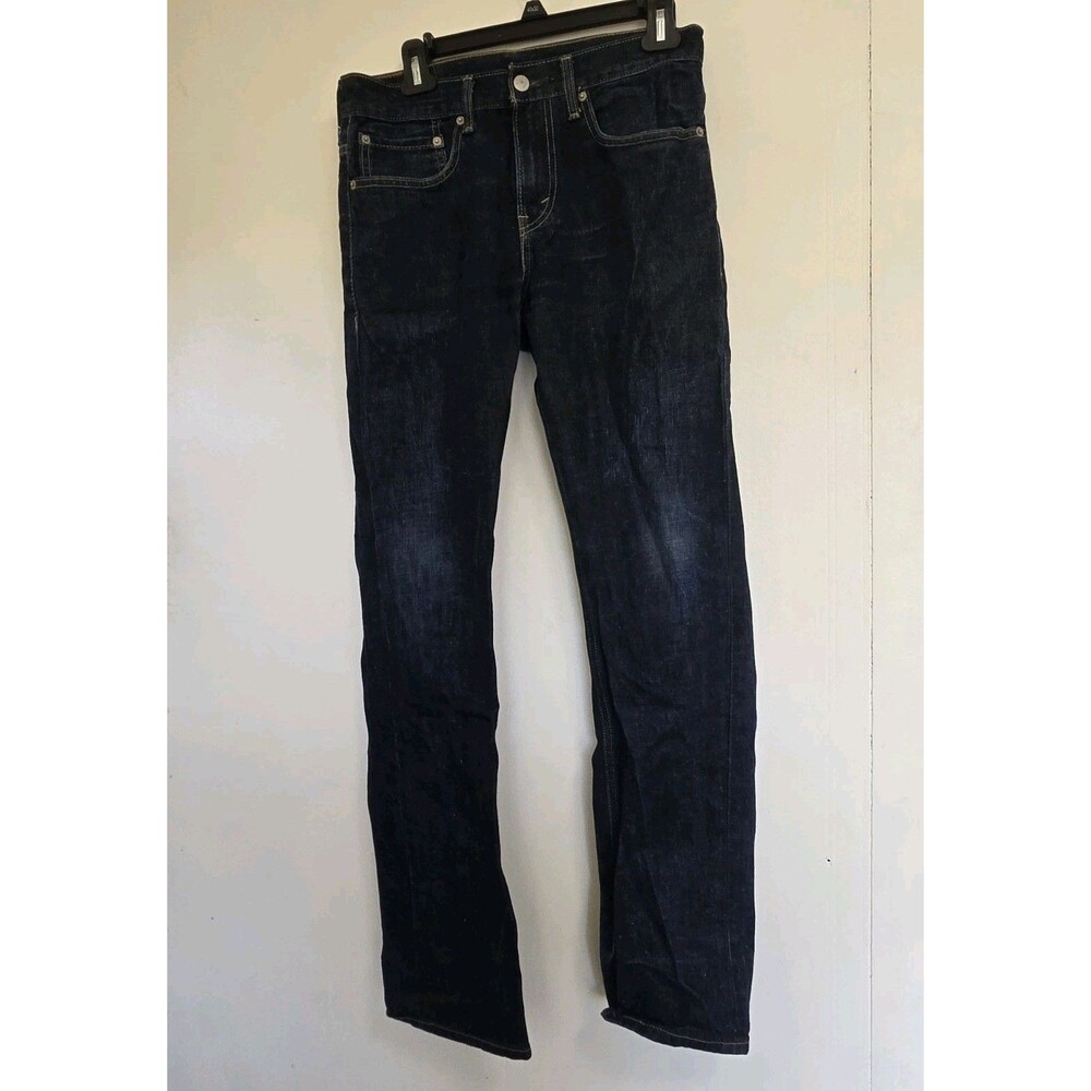 Levis 513 Jeans Mens 31x32 Slim Straight Fit Dark Blue Wash
